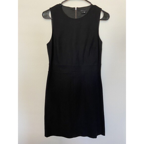 Theory Shift Dress 6 Black Womens Round Neck Career Business Stretch Classic - Picture 3 of 9